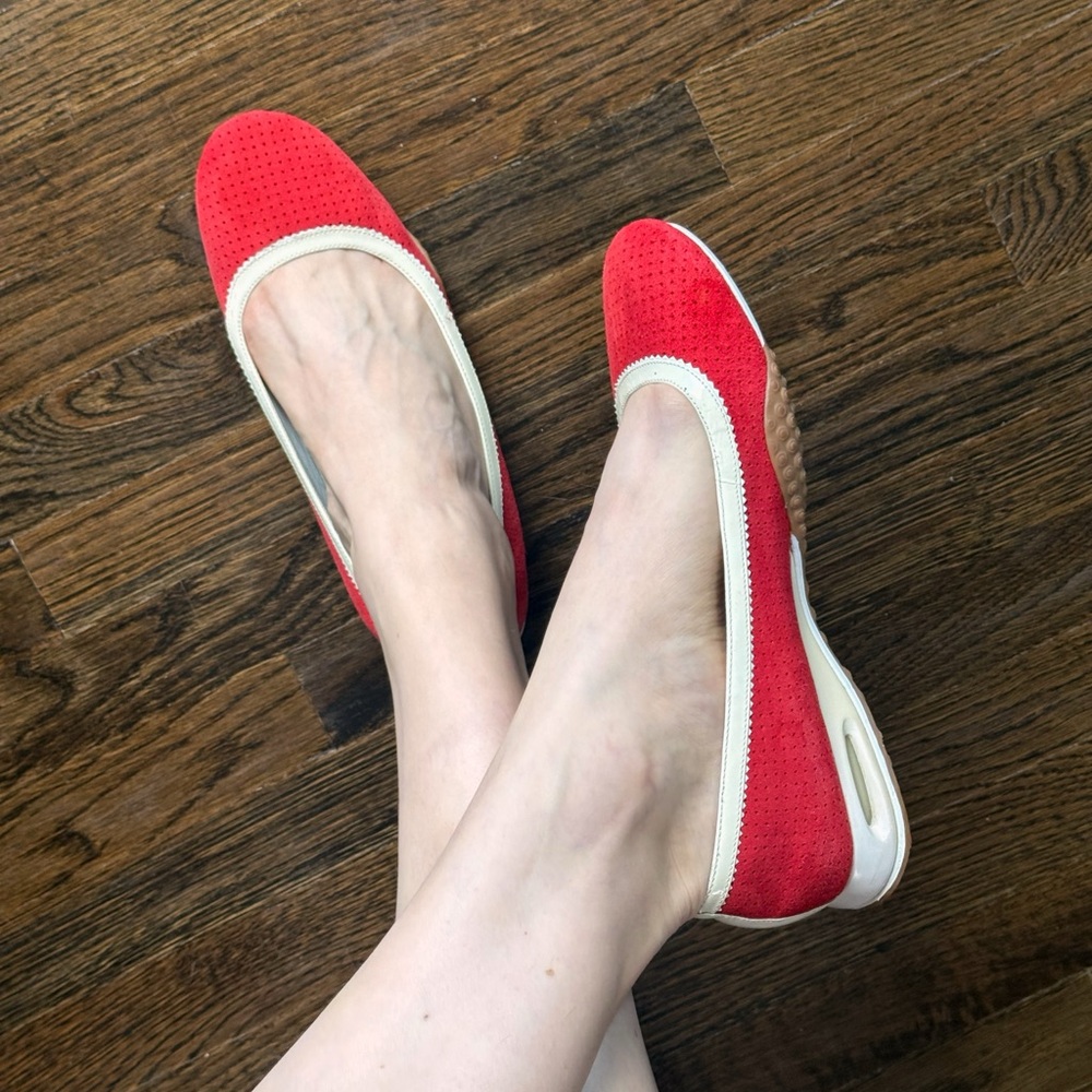 Cole Haan x Nike Air G Series women’s red ballet flats